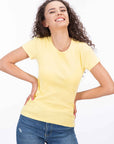 Ribbed T-Shirt Women's Yellow Organic Cotton Switcher