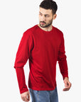 Sustainable clothing Switzerland, long sleeve, long sleeve t-shirt, t shirt, t-shirt, men t-shirt, long tshirt, oversized t shirt, recycled fabric, recycled top, red t-shirt